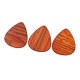 Maxbell 3x Wooden Grain Pattern Rose Wood Guitarists Acoustic Hearted Shape Pick