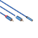 Maxbell 3.5mm Stereo Audio Female Connector to 2 RCA Male Connectors Blue 3610F-04