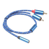 Maxbell 3.5mm Stereo Audio Female Connector to 2 RCA Male Connectors Blue 3610F-04