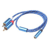Maxbell 3.5mm Stereo Audio Female Connector to 2 RCA Male Connectors Blue 3610F-04