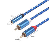 Maxbell 3.5mm Stereo Audio Female Connector to 2 RCA Male Connectors Blue 3610F-04