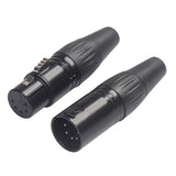 Maxbell 4x Zinc Alloy 5 Pins Audio Video RCA Solderless Adapter Plug