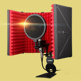 2xMetal Mic Isolation Shield for Microphone Recording Equipment Five Panels