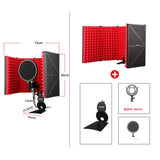 2xMetal Mic Isolation Shield for Microphone Recording Equipment Five Panels
