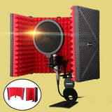 2xMetal Mic Isolation Shield for Microphone Recording Equipment Five Panels