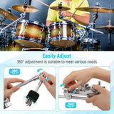 Maxbell 2xMetal Cymbal Boom Rachet Tilt Snare Drum Damper Mute Drum Extension Clamps