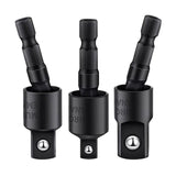 Maxbell 3x3 Pieces 360° Rotatable Universal Joint Swivel Socket for Car Repair Repairs Black