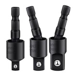 Maxbell 4x3 Pieces 360° Rotatable Universal Joint Swivel Socket for Car Repair Repairs Black