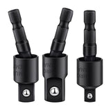 Maxbell 2x3 Pieces 360° Rotatable Universal Joint Swivel Socket for Car Repair Repairs Black