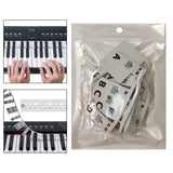Maxbell 3xPiano Sticker for Beginner Reusable for Piano Room Practicing Taking Lessons black