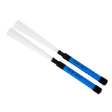 Maxbell Drumsticks Comfortable Grips Drum Brush Sticks for Jazz Acoustic Performance Blue white