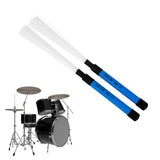Maxbell Drumsticks Comfortable Grips Drum Brush Sticks for Jazz Acoustic Performance Blue white
