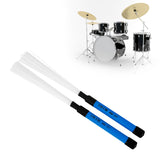Maxbell Drumsticks Comfortable Grips Drum Brush Sticks for Jazz Acoustic Performance Blue white