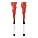 Maxbell Drumsticks Comfortable Grips Drum Brush Sticks for Jazz Acoustic Performance Red white