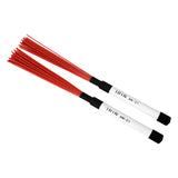 Maxbell Drumsticks Comfortable Grips Drum Brush Sticks for Jazz Acoustic Performance Red white