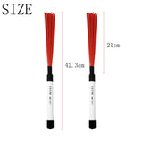 Maxbell Drumsticks Comfortable Grips Drum Brush Sticks for Jazz Acoustic Performance Red white