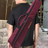 Maxbell Soprano Saxophone Clarinet Case with Exterior Pocket Gig Bag for Outdoor Violet Red