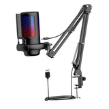 Maxbell USB Gaming Microphone for PC with Hanging Arm for Podcasting Chatting Recording Black