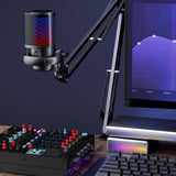 Maxbell USB Gaming Microphone for PC with Hanging Arm for Podcasting Chatting Recording Black