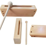 Maxbell Musical Instrument Durable Square Block Instrument Toy Wood Rhythm Block