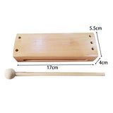 Maxbell Musical Instrument Durable Square Block Instrument Toy Wood Rhythm Block
