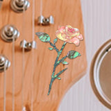 Maxbell Guitar Headstock Sticker Brass Guitar Rose Flower Professional Inlay Sticker