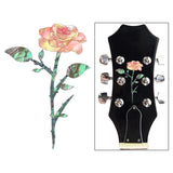 Maxbell Guitar Headstock Sticker Brass Guitar Rose Flower Professional Inlay Sticker