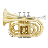 Maxbell Pocket Trumpet with Carrying Case Mouthpiece for Children Musical Gifts Band