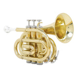 Maxbell Pocket Trumpet with Carrying Case Mouthpiece for Children Musical Gifts Band