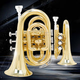 Maxbell Pocket Trumpet with Carrying Case Mouthpiece for Children Musical Gifts Band