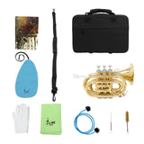 Maxbell Pocket Trumpet with Carrying Case Mouthpiece for Children Musical Gifts Band