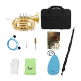 Maxbell Pocket Trumpet with Carrying Case Mouthpiece for Children Musical Gifts Band