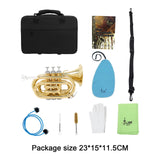 Maxbell Pocket Trumpet with Carrying Case Mouthpiece for Children Musical Gifts Band