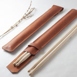 Maxbell Drumsticks Storage Bag Durable Carrying Case Portable Drumstick Leather Case Red