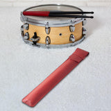 Maxbell Drumsticks Storage Bag Durable Carrying Case Portable Drumstick Leather Case Red