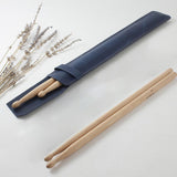 Maxbell Drumsticks Storage Bag Durable Carrying Case Portable Drumstick Leather Case Blue