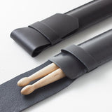 Maxbell Drumsticks Storage Bag Durable Carrying Case Portable Drumstick Leather Case Black