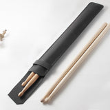 Maxbell Drumsticks Storage Bag Durable Carrying Case Portable Drumstick Leather Case Black