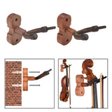 Maxbell Violin Wall Mount Hanger Violin Wall Stand for Music Room Decor Viola Violin Mahogany