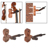 Maxbell Violin Wall Mount Hanger Violin Wall Stand for Music Room Decor Viola Violin Mahogany