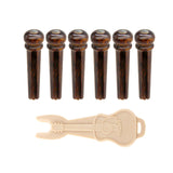 Maxbell 6 Pieces Bridge Pins Portable Accs Replacement Spare Part Guitar Bridge Pins