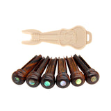 Maxbell 6 Pieces Bridge Pins Portable Accs Replacement Spare Part Guitar Bridge Pins