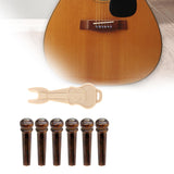 Maxbell 6 Pieces Bridge Pins Portable Accs Replacement Spare Part Guitar Bridge Pins