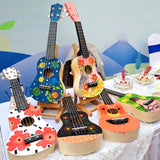 Maxbell DIY Ukulele Kits for Kids Beginners 4 Strings Painting Wooden Build Your Own