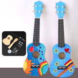 Maxbell DIY Ukulele Kits for Kids Beginners 4 Strings Painting Wooden Build Your Own