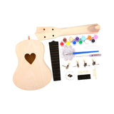 Maxbell DIY Ukulele Kits for Kids Beginners 4 Strings Painting Wooden Build Your Own