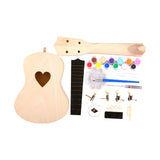 Maxbell DIY Ukulele Kits for Kids Beginners 4 Strings Painting Wooden Build Your Own