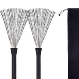 Maxbell 2Pcs Retractable Drum Wire Brushes Drum Brushes for Folk Beginner Practicing
