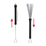 Maxbell 2Pcs Retractable Drum Wire Brushes Drum Brushes for Folk Beginner Practicing