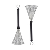 Maxbell 2Pcs Retractable Drum Wire Brushes Drum Brushes for Folk Beginner Practicing